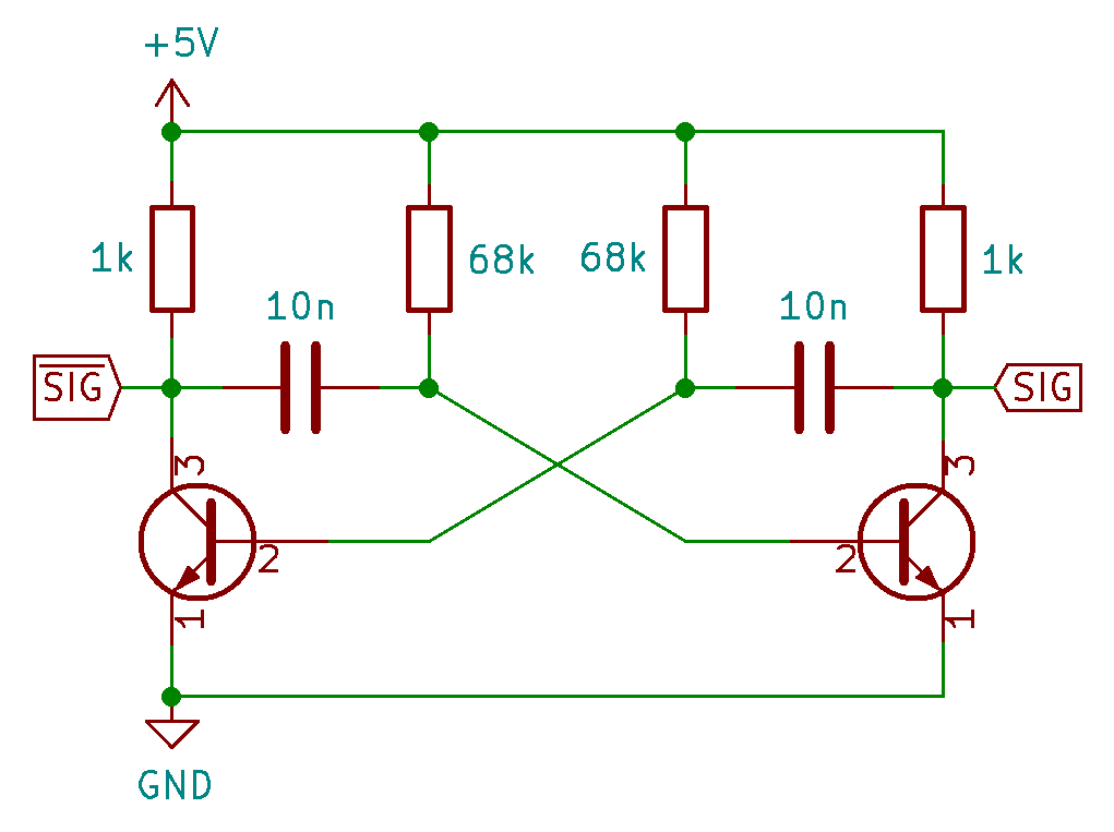 Astable Multivibrator Oscillator Circuit